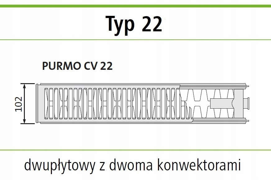 Grzejnik PURMO V 22 450x900 dolny UNIWERSALNY ANTRACYT