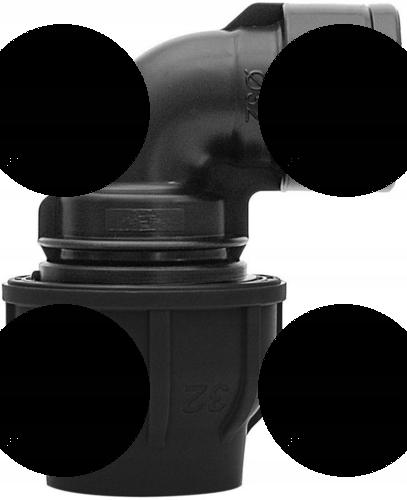 Kolano zaciskowe PP 90st. 75x2 1/2 GW gwint wewnętrzny PN10, do rur PE, ko