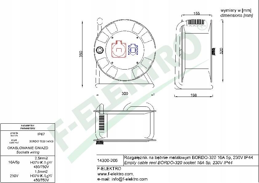 Rozdzielnica CAJA 12M SCENIC - gniazda proste 16A 5p, 32A 5p, 2x230V, 12 mo