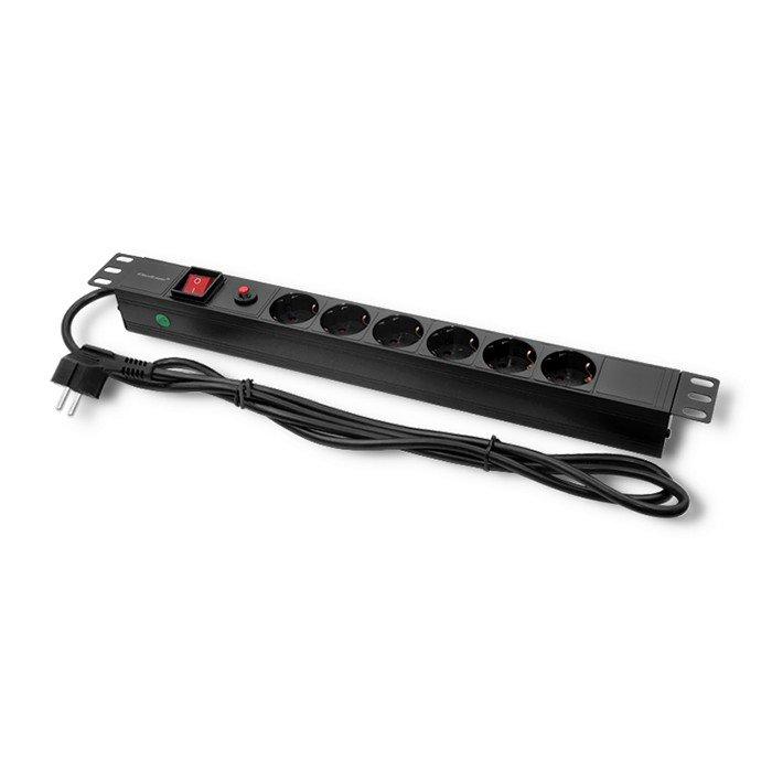 Listwa zasilająca antyprzepięciowa CB do szafy RACK 19 1U 16A PDU 6xSCHUKO