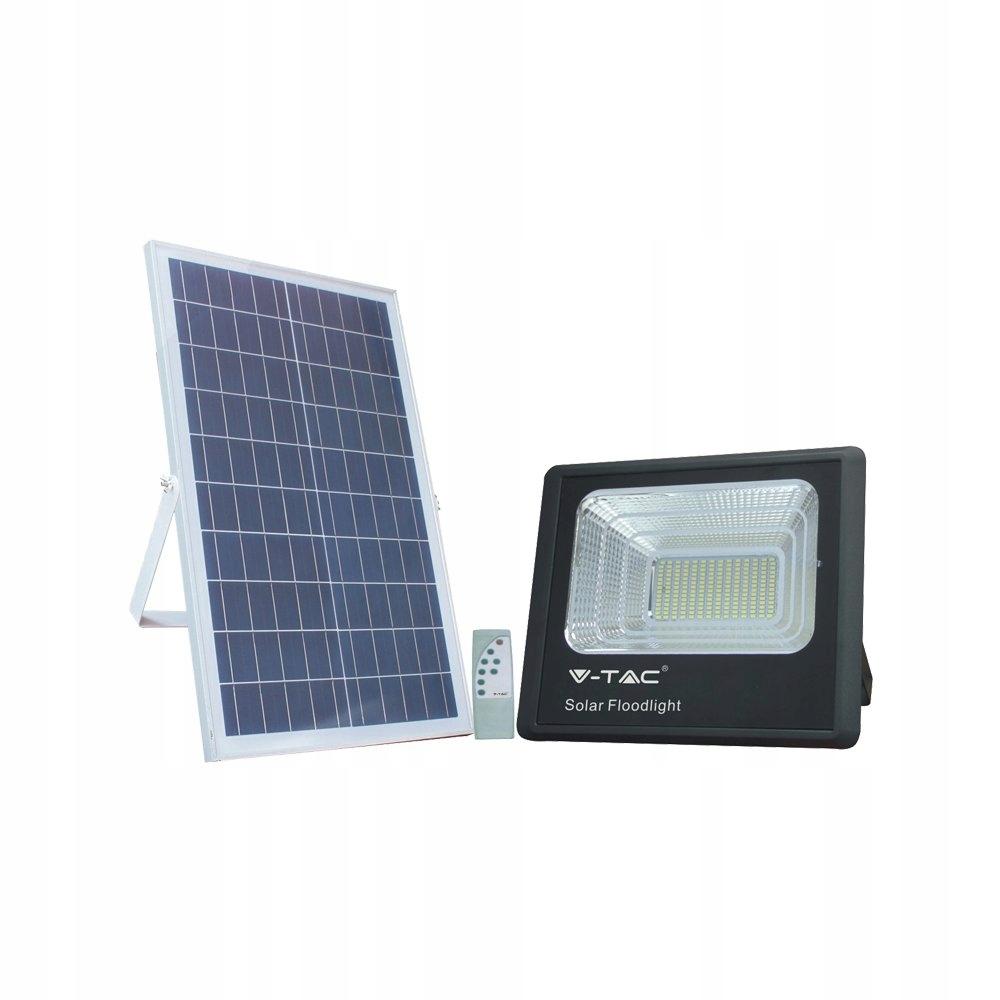 Projektor LED Solarny V-TAC 35W Czarny IP65, Pilot, Timer VT-100W 4000K 245