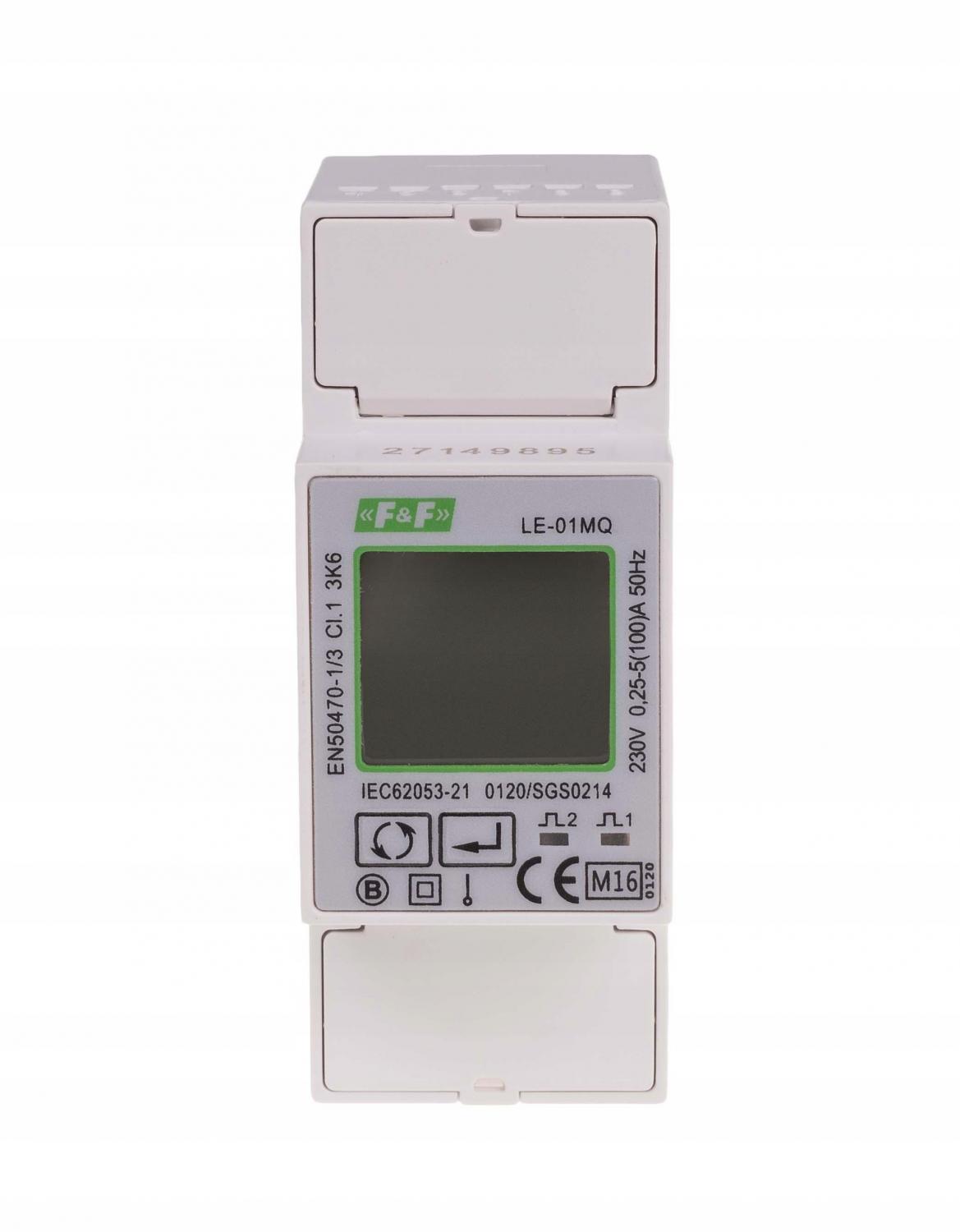 Jednofazowy licznik zużycia energii czynnej i biernej, modbus rtu, 100(5)a,