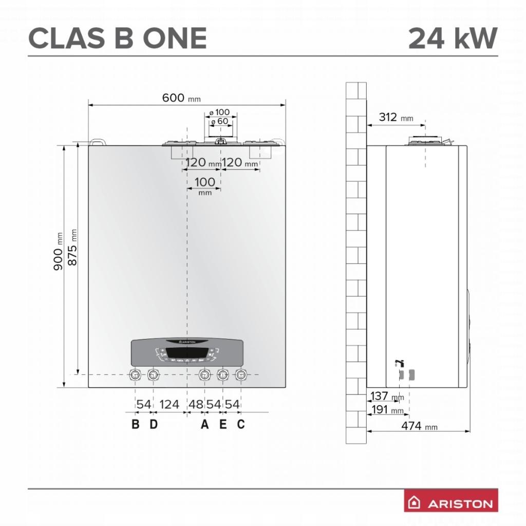 Kocioł gazowy kondensacyjny 2-funkcyjny 24 kW ARISTON CLAS B ONE WIFI