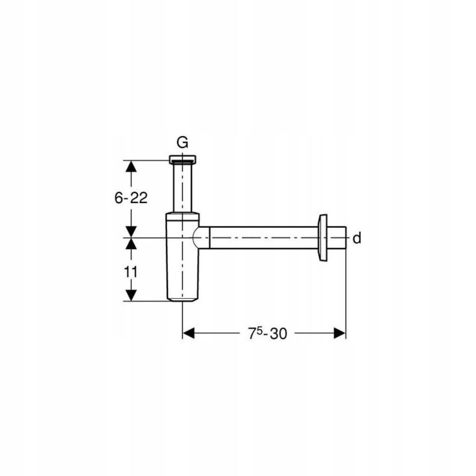GEBERIT Syfon umywalkowy R 1 1/4x32 mm, chrom błyszczący