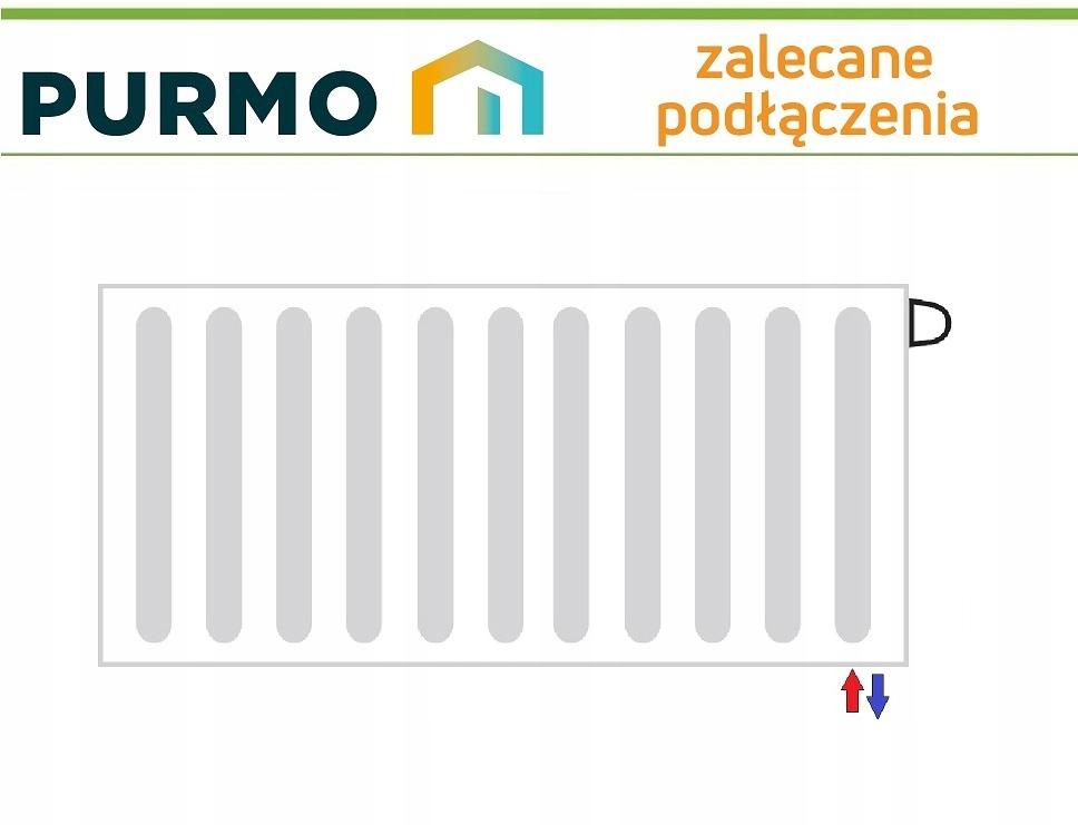 POLSKI grzejnik stalowy PURMO PLAN PŁASKI FCV22 900x500 DOLNY Prawy 48h
