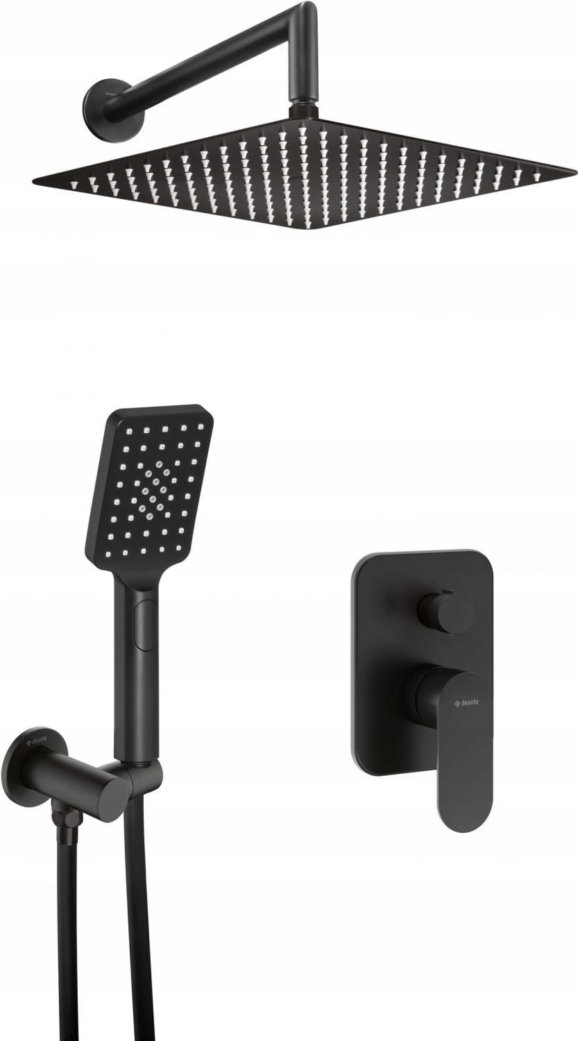 DEANTE Zestaw podtynkowy Alpinia, nero, z głowicą natryskową