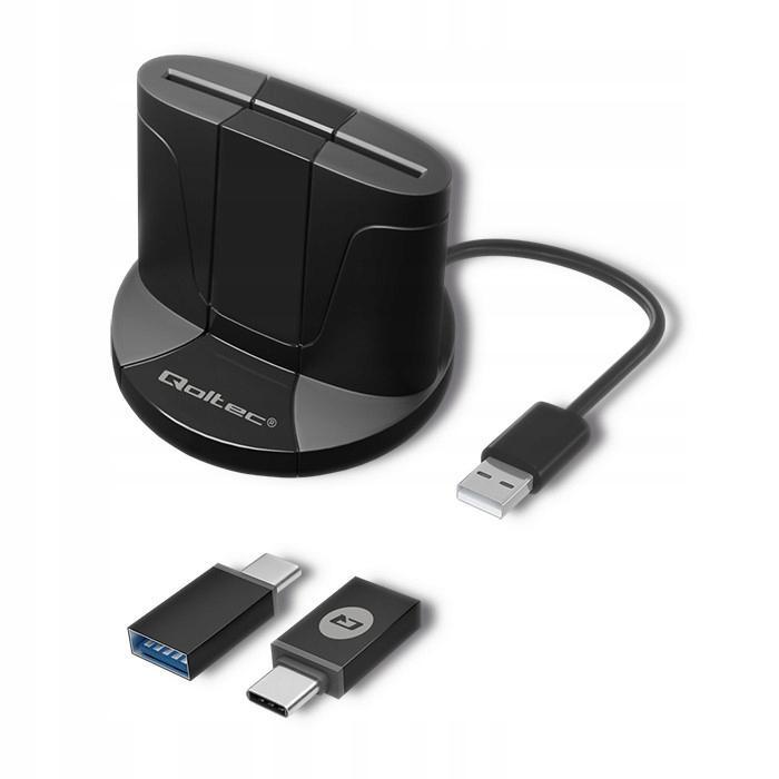 QOLTEC Inteligentny czytnik chipowych kart ID SCR-0632, USB typu C, 50632