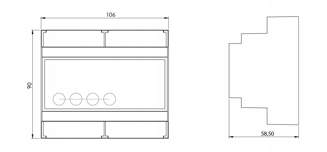 Listwa ster. 4 siłownikami do montażu w szafkach instalacyjnych LARS Virgo