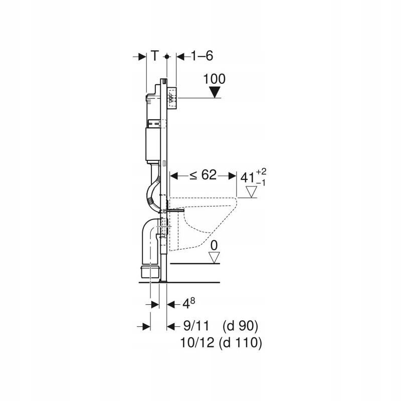 Zestaw stelażowy Geberit Duofix Basic Delta35 Selnova Square Compact 48h