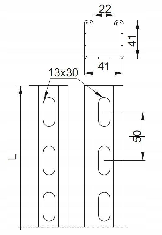 BAKS Ceownik montażowy CMP41H41/2,2MC