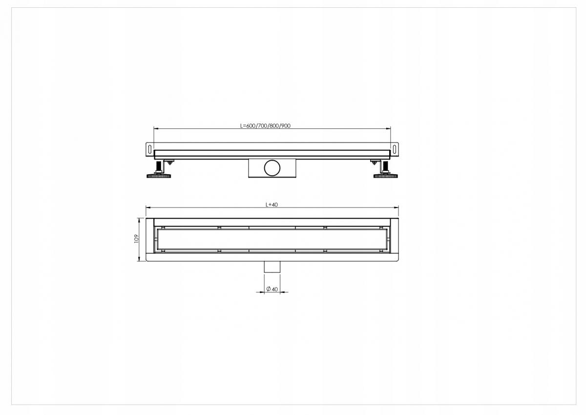 PURUS Odpływ przyścienny WALL 80 Chrom 2w1