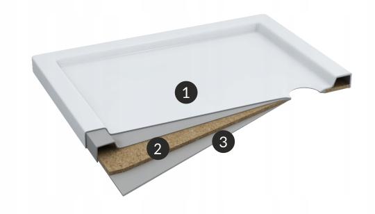 Brodzik akrylowy 3.269 Standard 80x120x5 cm Caspar, prostokątny odpływ na