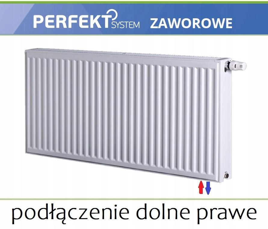 Polski grzejnik stalowy PERFEKT SYSTEM CV11 900x1300 V 11 DOLNY Prawy 48h