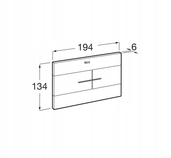 Przycisk ROCA DUPLO S PS2 podwójny czarny mat 194 x 134 x 6 mm