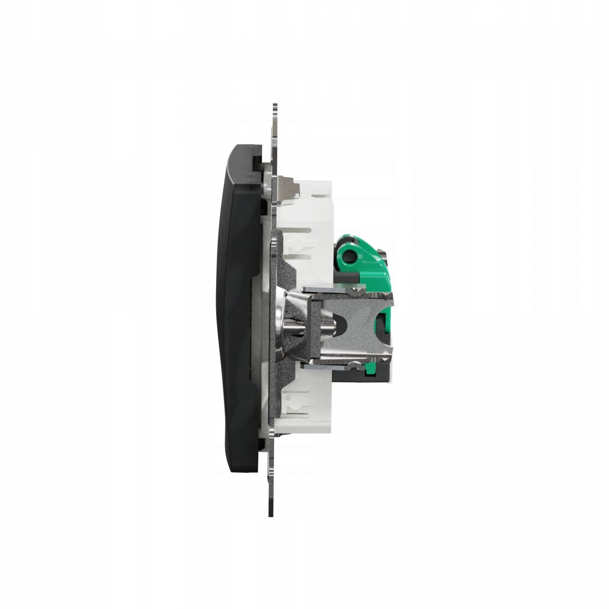 Gniazdo komputerowe RJ45 kat.5e UTP, czarny antracyt SEDNA DESIGN