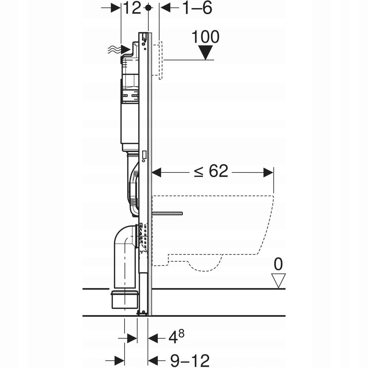 Stelaż do WC GEBERIT Duofix Basic Delta 500 x 120 x 1120 mm