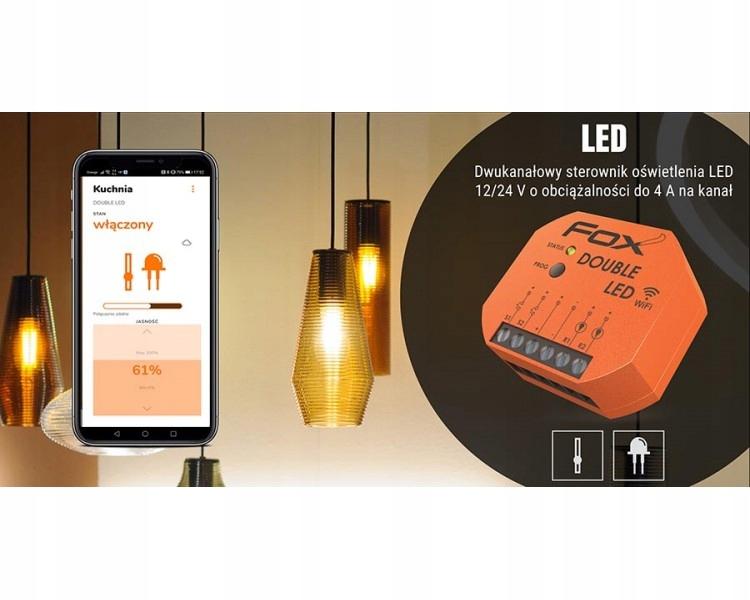 F&F STEROWNIK 2 KANAŁOWY OŚWIETLENIA LED 12/24V Wi-Fi DOUBLE LED FOX