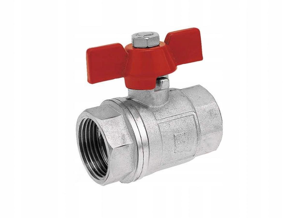 Kurek kulowy nakrętno-nakrętny z motylkiem, 1/2, F-Comfort