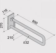 EKOTECH Poręcz uchylna Ergoplus 80 cm 48h