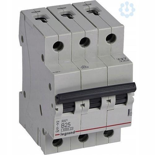 LEGRAND Wyłącznik nadprądowy RX3 3P B 25A 6000A