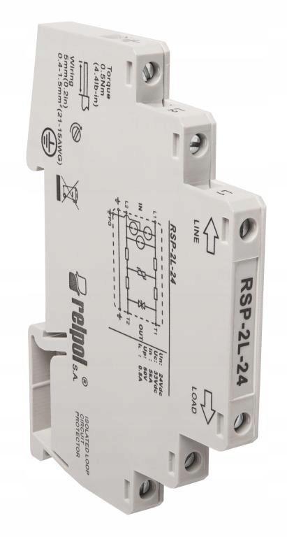 Ogranicznik przepięć DC do ochrony linii danych/sygnałowych, 24 V DC RSP-2L