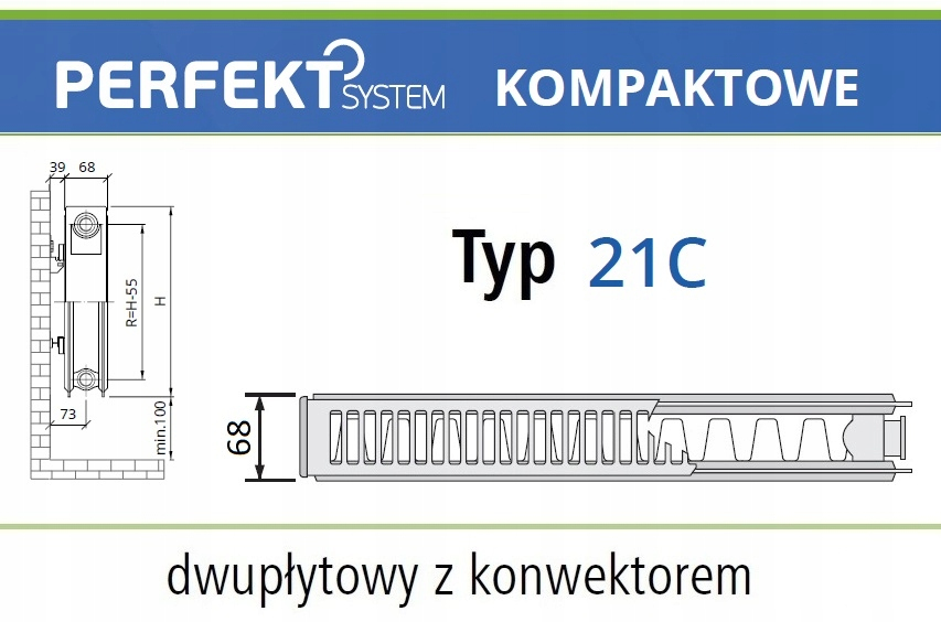 GRZEJNIK PERFEKT C21 900x400 C 21 Boczny