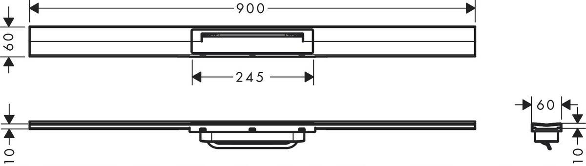RainDrain Flex Element zewnętrzny odpływu 900 z możliwością przycięcia