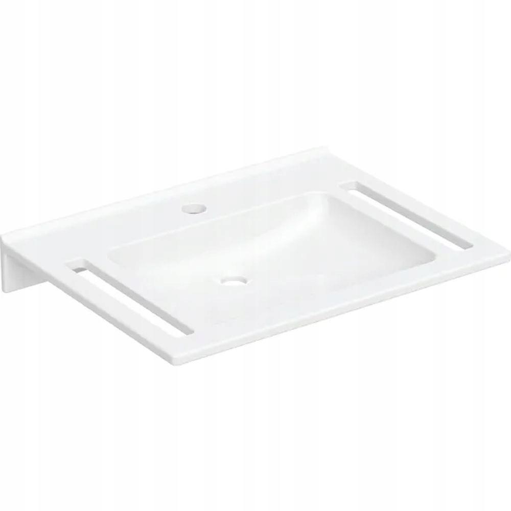 GEBERIT Umywalka Publica 70x55 cm, z wycięciami, narożna konstrukcja
