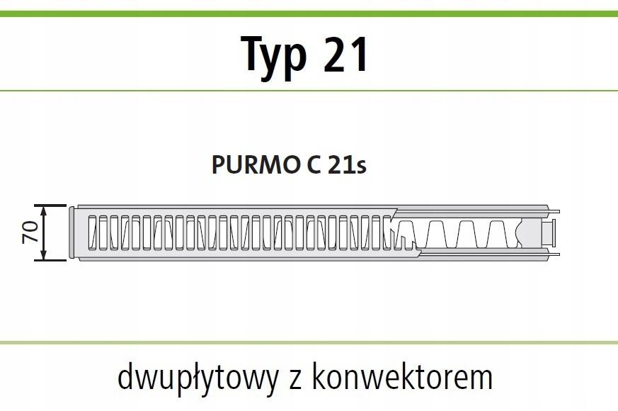 Grzejnik stalowy PURMO C21 450x1400 C 21 BOCZNY 48h