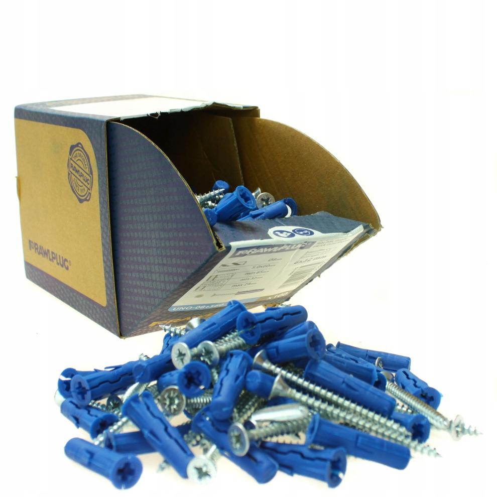 RAWLPLUG Kołek rozporowy uniwersalny UNO fi 8 z wkrętem 5,0x60 mm