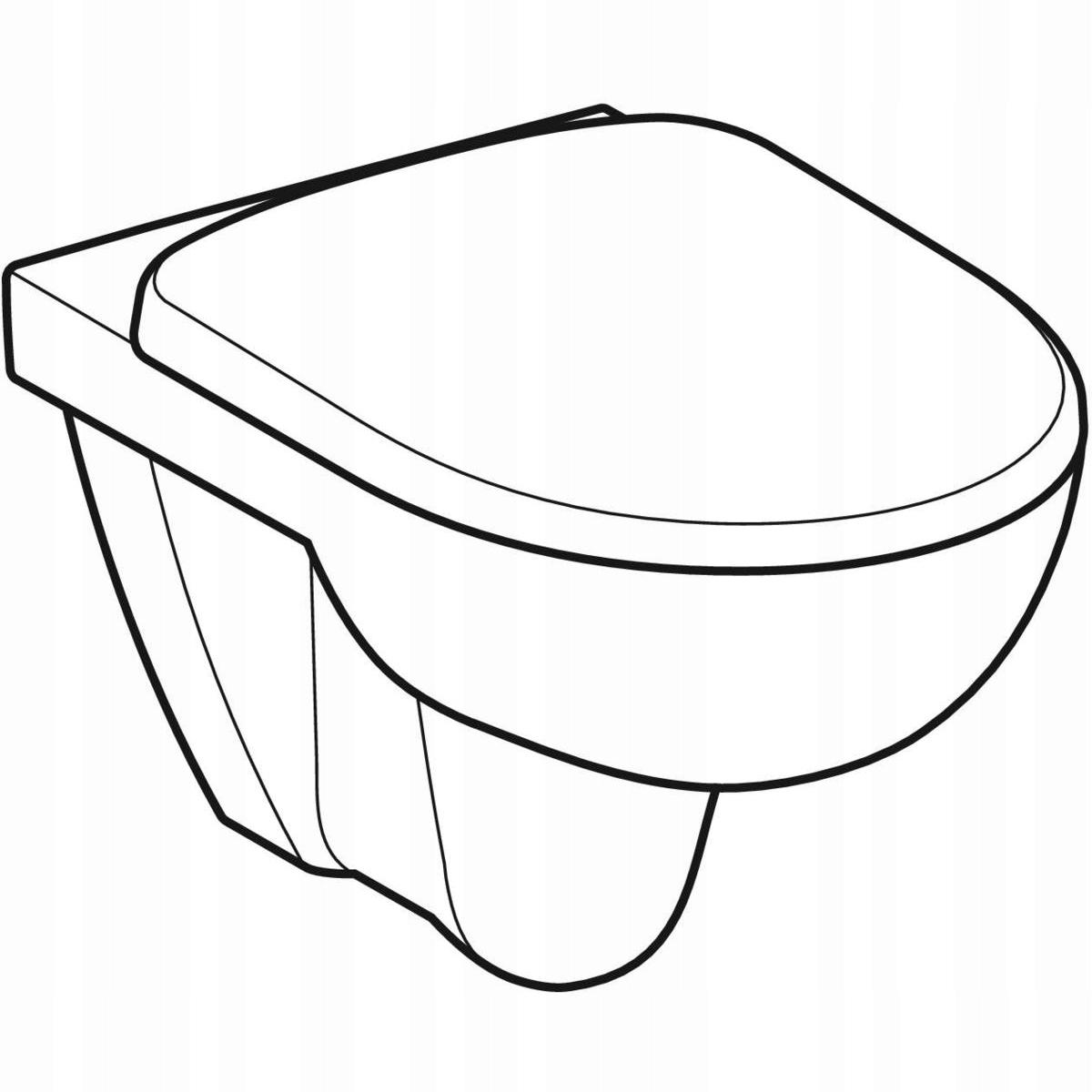 Zestaw wiszącej miski WC Selnova, lejowa, B36 cm, H39 cm, T53 cm, Rimfree,
