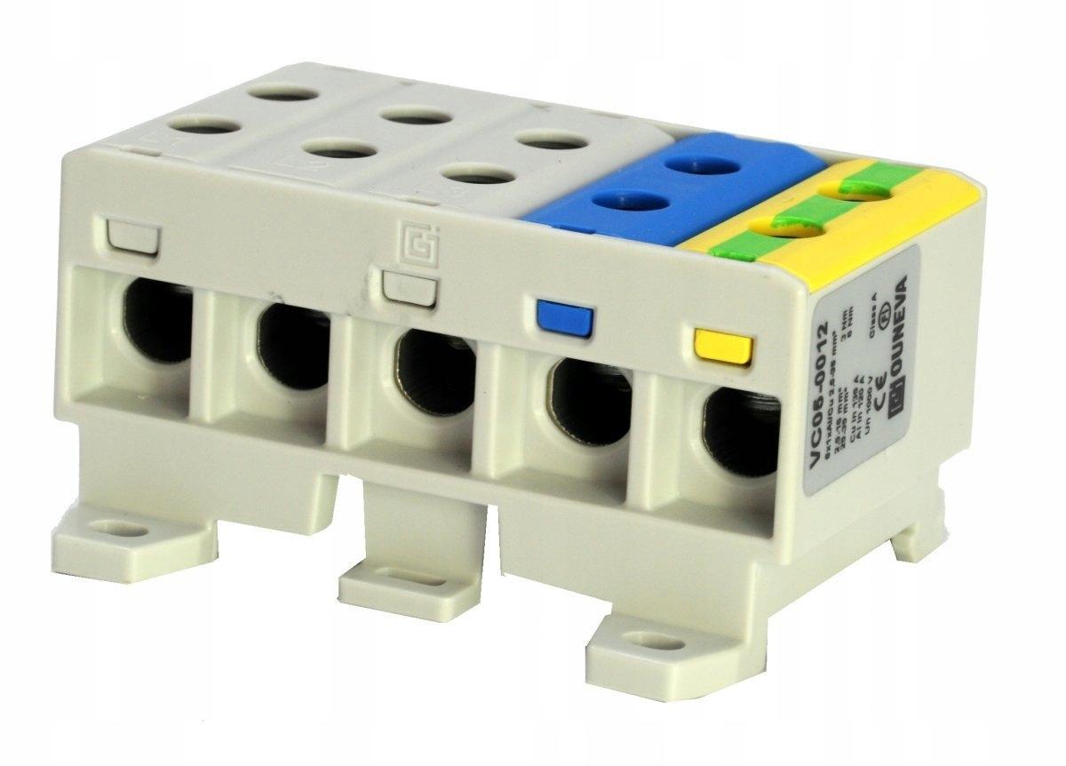 Złączka OTL35-5x szary,niebieski, żó/ziel 5x1xAl/Cu 2,5-35mm2 1000V AC/1500