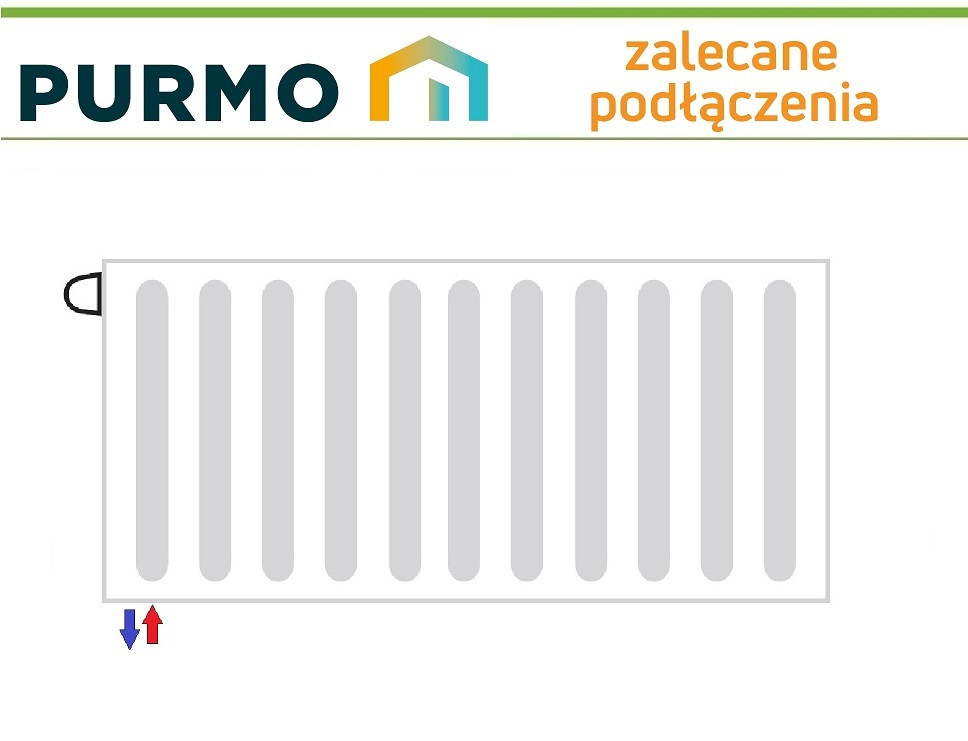 PURMO PLAN PŁASKI FCV22 600x1000 V 22 DOLNY Lewy