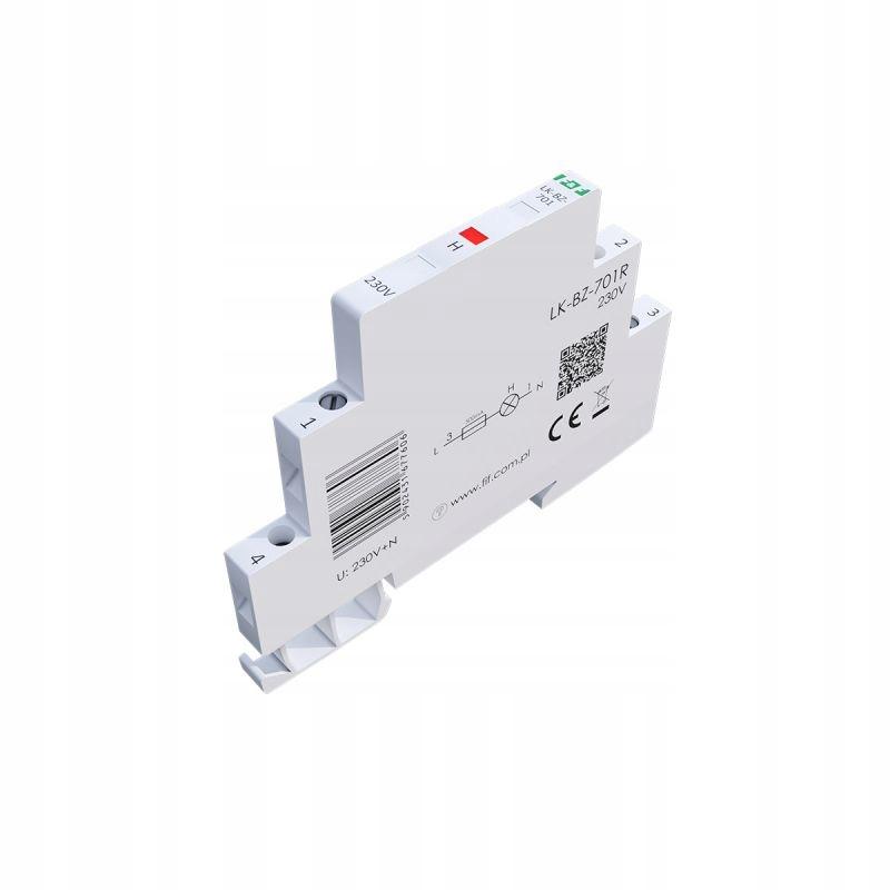 Lampka kontrolna zasilania z zabezpieczeniem LK-BZ-701R 1/3S 230V 1xLED CZE