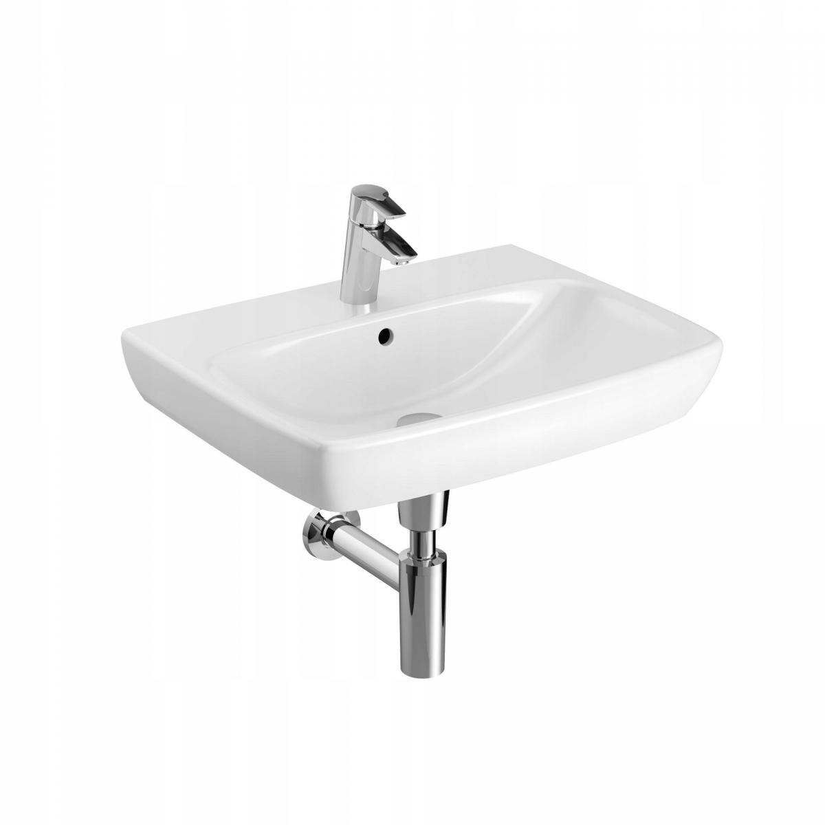 Umywalka Selnova Square B60 cm, H18 cm, T46 cm, z przelewem, z otworem na b