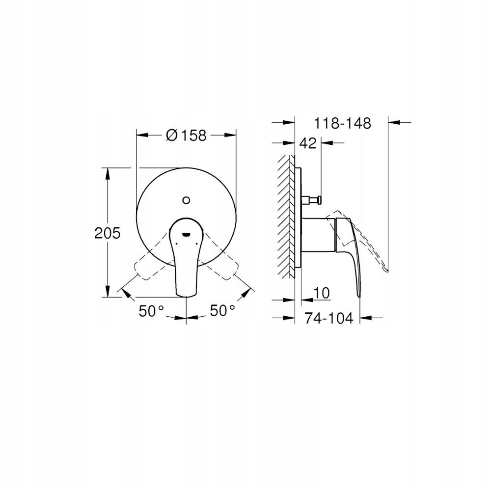 GROHE Bateria Eurosmart jednouchwytowa do obsługi dwóch wyjść chrom 48h