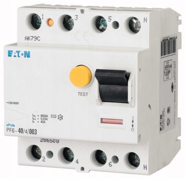 EATON Wyłącznik różnicowoprądowy 6kA PF6-63/4/03
