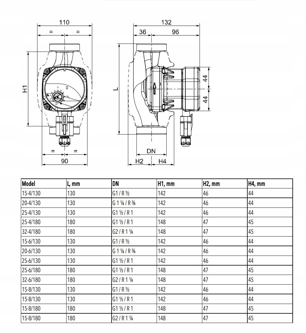 Pompa obiegowa LOWARA ECOCIRC S+ 24/4-180 180mm 230V DN25 48h