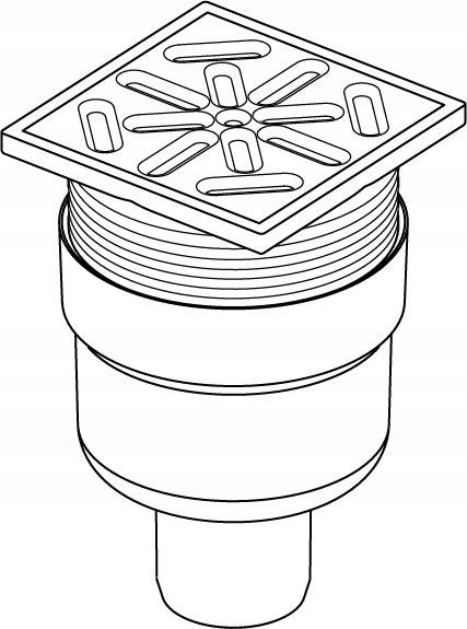 Wpust kanalizacyjny regulowany 150x150 odpływ prosty 110 kratka metalowa