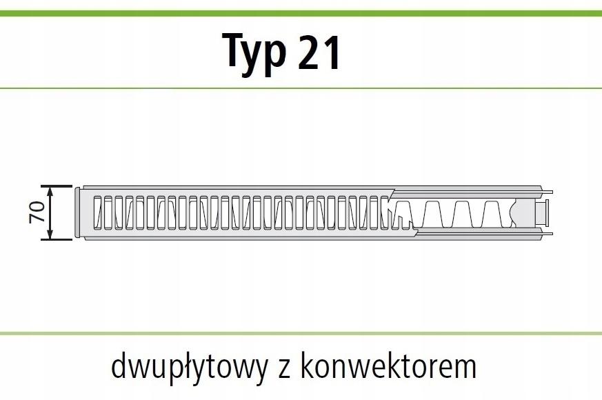 Grzejnik stalowy INVENA C21 600x800 C 21 Boczny 48h