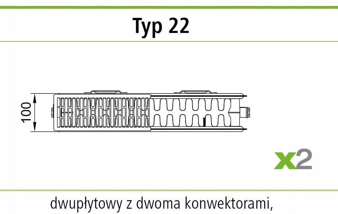 Grzejnik stalowy KERMI C 22 500x1600 X2 boczny 48h