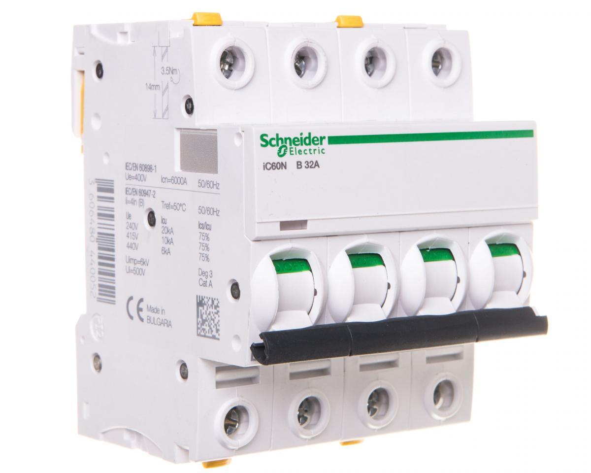 SCHNEIDER ELECTRIC Wyłącznik nadprądowy iC60N-B32-4 B 32A 4-biegunowy