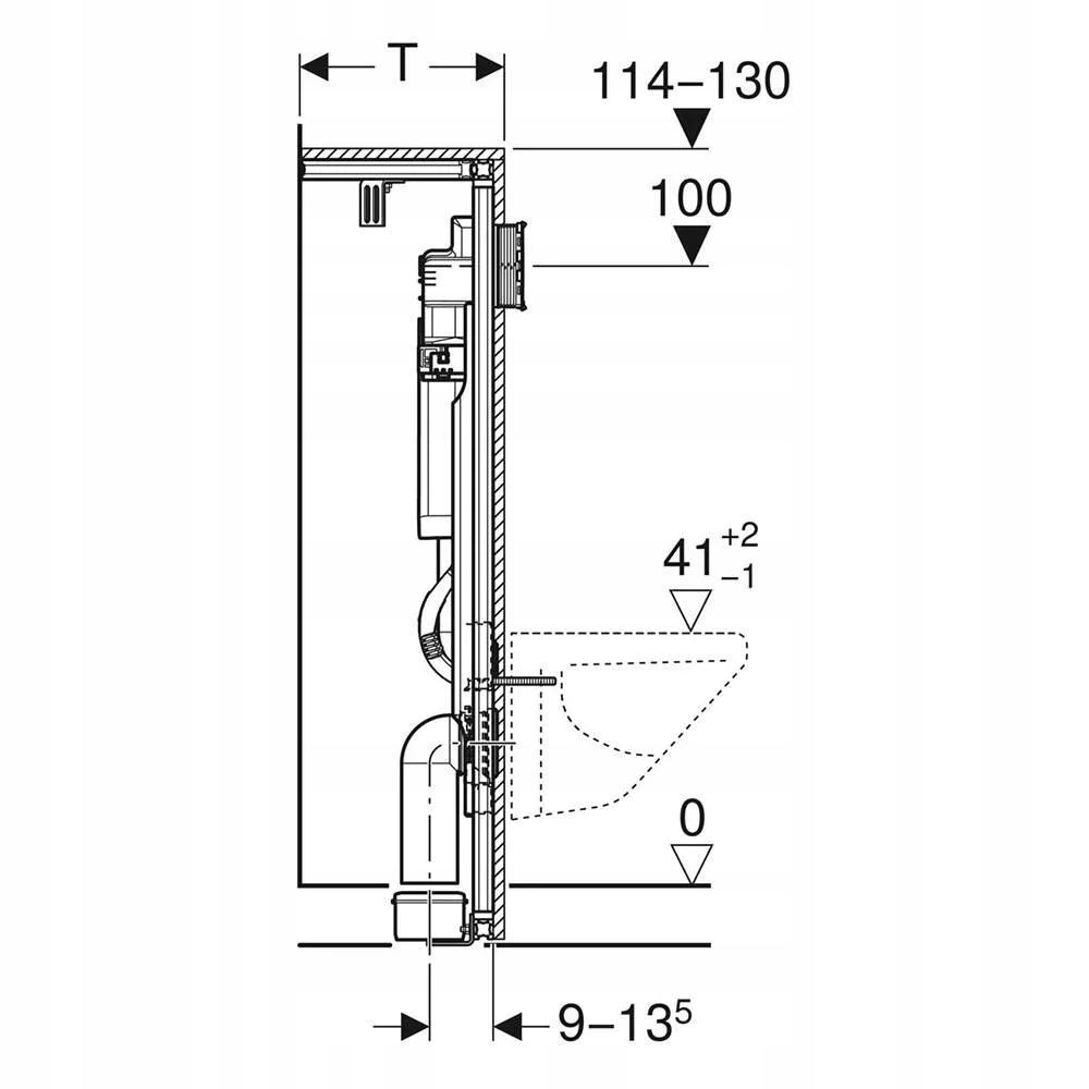 Stelaż podtynkowy narożny do WC GEBERIT Sigma H114 330 x 510 mm