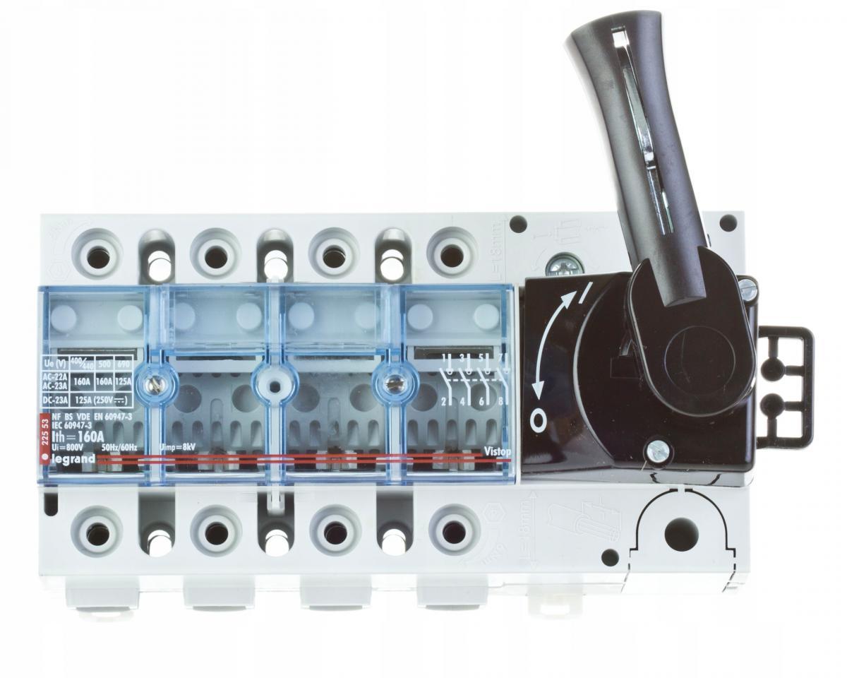 LEGRAND Rozłącznik Vistop 160 A 4P napęd frontowy czerwony