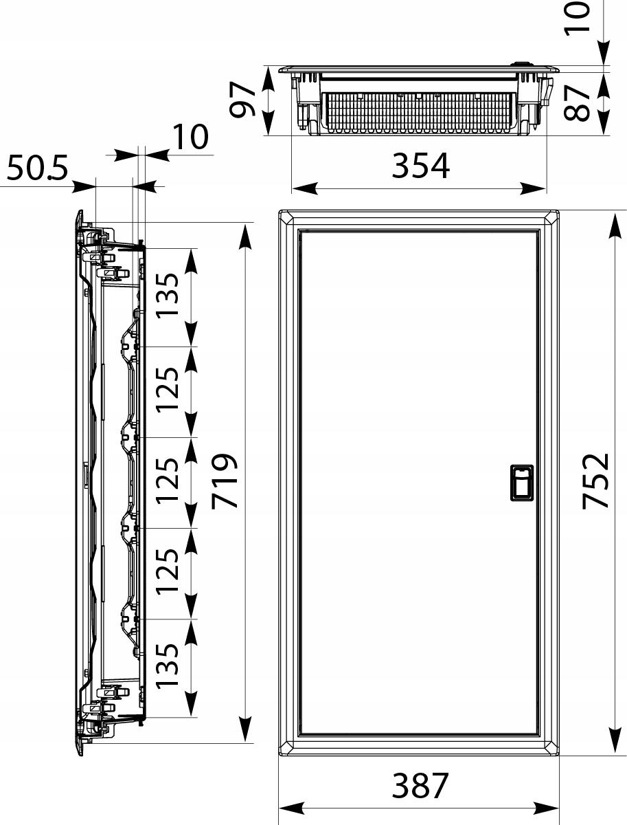 RPDM 4x14 Rozdzielnica podtynkowa drzwi metalowe N+PE (56) IDEAline