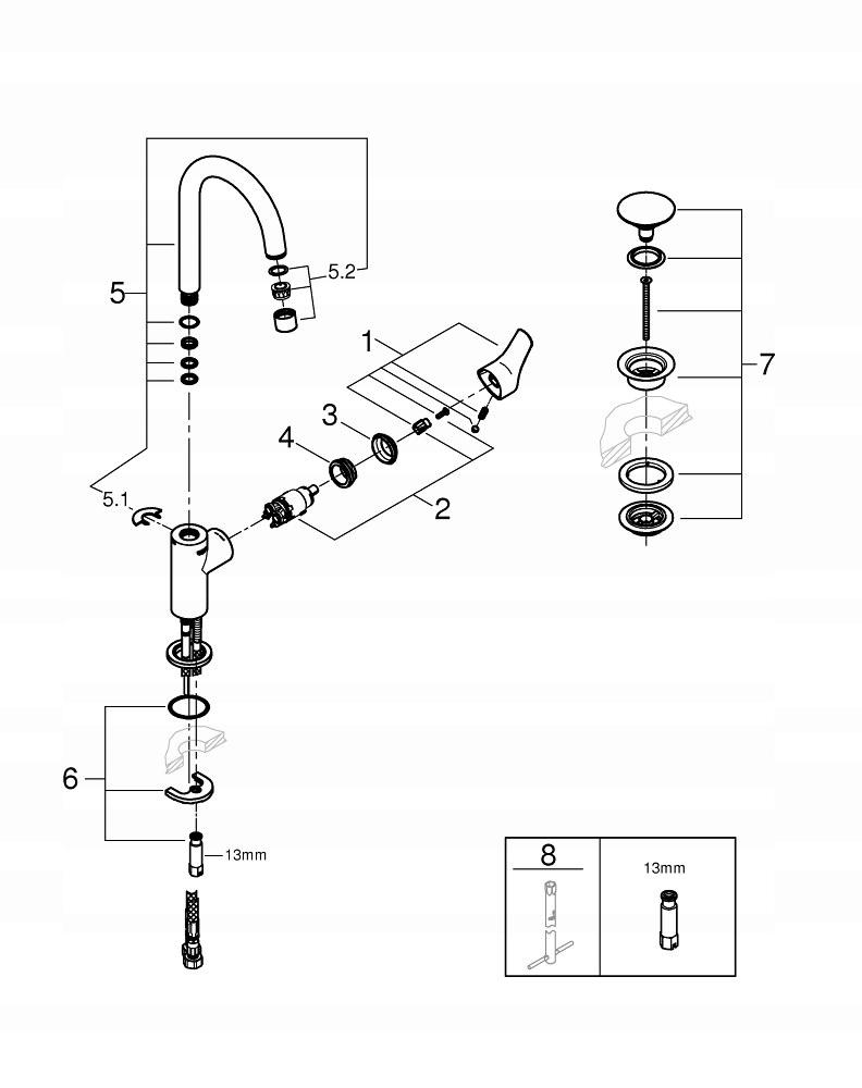GROHE Bateria umywalkowa Grohe Eurosmart jednouchwytowa rozmiar L chrom