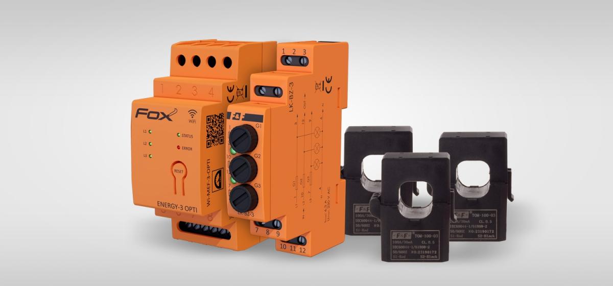F&F Zestaw: monitor zużycia energii MEF-3-OPTI-100 FOX z lampką LK-BZ-3