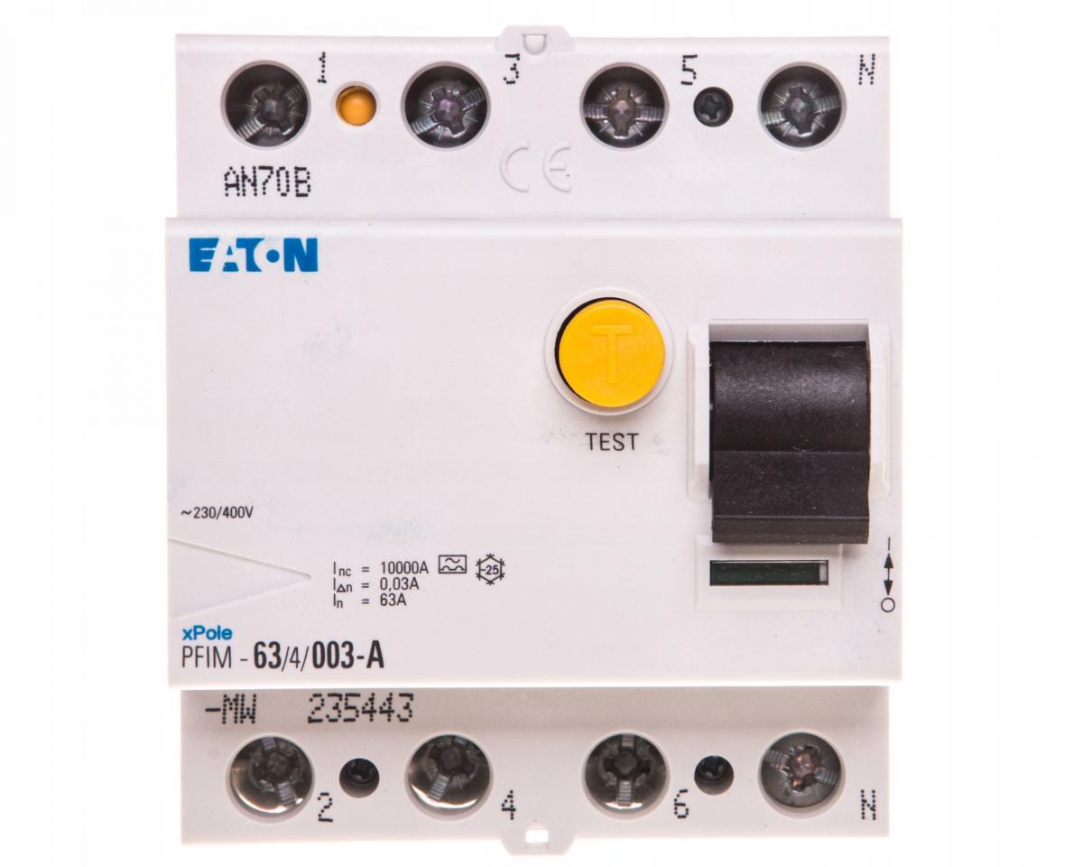 EATON Wyłącznik różnicowoprądowy 4-biegunowy PFIM-63/4/003-A-MW
