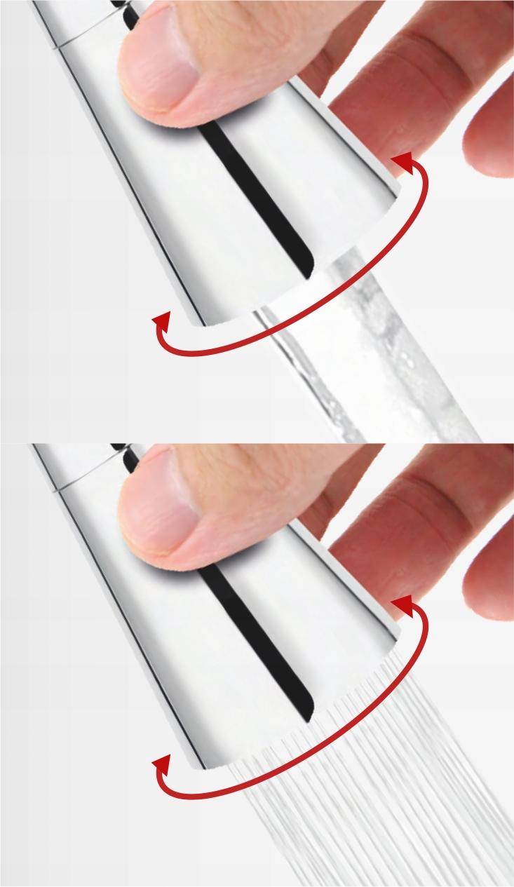 FERRO Bateria zlewozmywakowa Zumba II czarna wylewka, 2-Funkcyjna, chrom