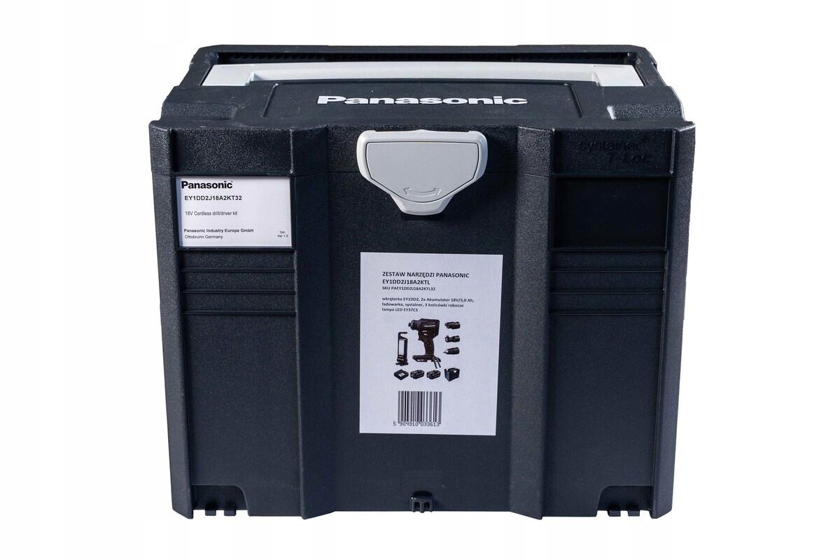 Kompaktowa i lekka wiertarko-wkrętarka 18V Panasonic EY1DD2 w systainerze,